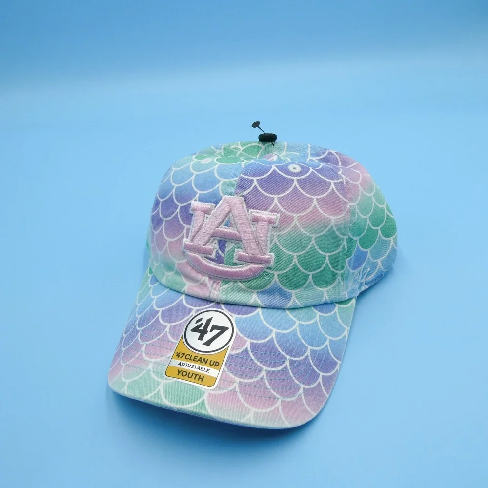 '47 Auburn Tigers Hat Youth One Size Clean Up Mermaid‎ Scales Pastel Purple Pink